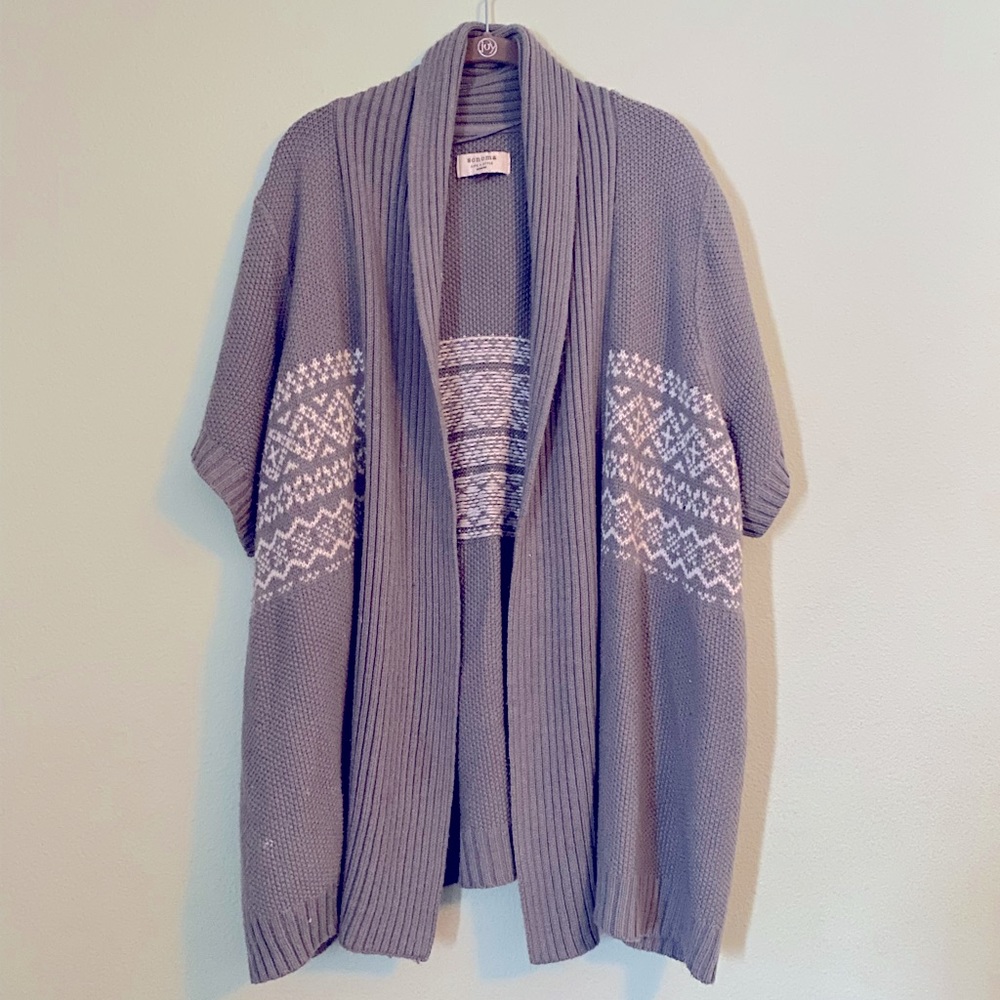Woman’s Large Oversized Gray Cardigan